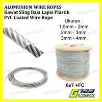 Wire Rope Kabel Kawat Tali Seling Sling Baja Lapis Plastik PVC 6x7 FC