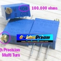 Potensiometer presisi 100K ohm multiturn - adjustable resistor variabel potensio meter 100000 ohms