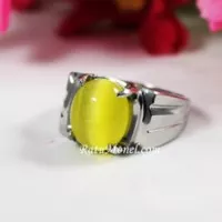 Cincin Batu Mata Kucing Sintetis kuning