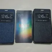 flip cover case leather case Xiaomi mi4i Xiaomi mi 4i uma hitam-biru