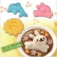 Cetakan Nasi Fancy Rice Mold 4 in 1 Rabbit Dolphin Flower Expression