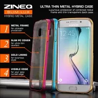 Samsung Galaxy S6 Edge Zineq Ultra Thin Hybrid Bumper Metal Hard Case