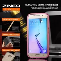 Samsung Galaxy S6 Zineq Ultra Thin Hybrid Bumper Metal Hard Case Pink