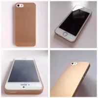 IPHONE 5 5S ULTRA THIN SEMI HARD CASE CASING COVER GOLD EMAS BEST