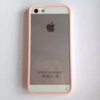 IPHONE 5 5S ACRYLIC JELLY DOFF SOFT HARD CASE CASING COVER BABYPINK