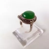 Cincin Wanita Batu Akik Topas Hijau (RCTH01)