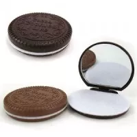Kaca Rias Cermin Saku Pocket Mirror Unik Kue Biskuit Coklat Oreo 143