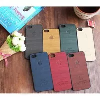 iPhone 4/5/6 - Wooden Leather Smartphone Hard Case