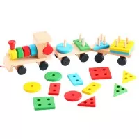 Mainan Kayu Wood Toy Educational Toys Anak Train Shape Tower ME010