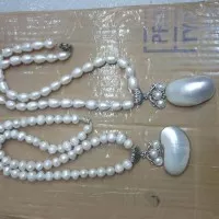 kalung mutiara ori air tawar liontin kerang