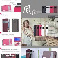 Jual Remax Fashion Leather Flip Book Cover Window Case iPhone 4 - 4S