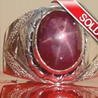 Cincin batu permata ruby daging birma star tajam / ster 6