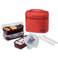 Lock N Lock HPL754DR Lunch Box 3P SET W/Red Bag