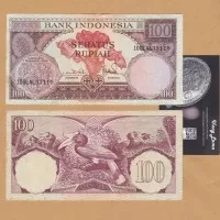 PREMIUM Uang Kuno Uang Kertas Uang Mahar 100 Rupiah 1959 Seri Bunga
