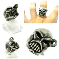 Cincin Tengkorak Unik Skull Ring Piercing Titanium Murah