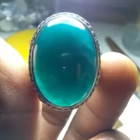 Batu Bacan Doko Bluish Jumbo (25x17x8 mm) Semi Kristal Tembus Full