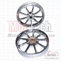 Velg Pelek Racing Tapak Lebar Beat CW Karbu Power Sun Palang 9 Chrome