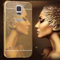 Metal Bumper Mirror Slide Back Cover Casing Case Samsung Galaxy S5