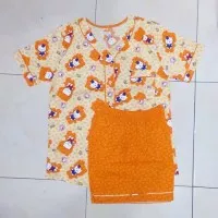 Baju Tidur/ Piyama Dewasa Katun Celana Pendek Hello Kitty Oranye