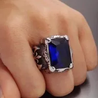 Cincin Pria Cakar Naga Blue Huge Claw Dragon Titanium 316L Stainless Steel Ring