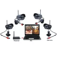 CCTV USB DVR Digital Wireless 2.4GHz 4 x IR Camera Security System