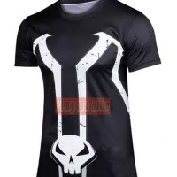 Kaos Superhero The Punisher Short-Sleeve Black Size M Elastis Lycra