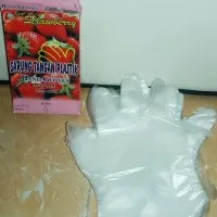 Sarung Tangan Plastik Strawberry (isi 100 pcs )