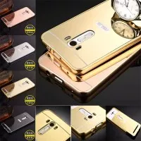 Metal Bumper Slide Mirror Kaca Hard Casing Case Asus Zenfone Selfie