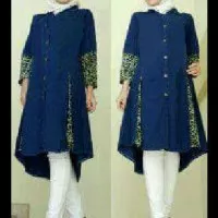 baju dress pakaian wanita muslim navy model bagus cantik harga murah