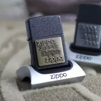 Zippo 362 Zippo Zippo BR Brass Emblem Black Crackle