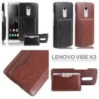 Lenovo Vibe X3 - Leather Textured Standing Hard Case with Card Slot