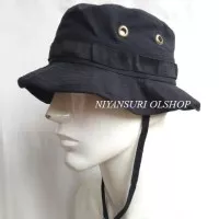 Topi Rimba hitam polos