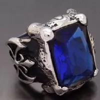 Cincin Pria Cakar Naga Biru Big Claw Blue Ring Titanium Steel