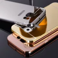 Metal Bumper Slide Mirror Back Hard Case Casing Samsung Galaxy S7 Flat