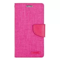 Mercury Canvas Diary Case Samsung Galaxy E7 Flip Cover - Pink