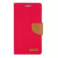 Mercury Canvas Diary Case iPhone 4 / 4S Flip Cover - Merah