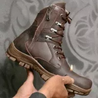 Sepatu kickers boots safety kulit full brown