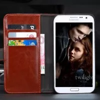 Samsung Galaxy Note 2 Leather Flip Book Cover Casing Case Dompet Kulit