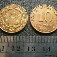 Uang Kuno Koin 10 Rupih Tabanas Kuningan Tahun 1974