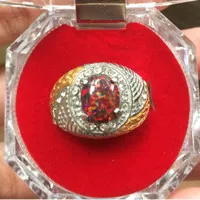 Cincin Titanium Batu Kalimaya Jarong Merah Small Size HQ