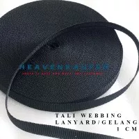 Tali Webbing Lanyard/Gelang 1 cm Hitam