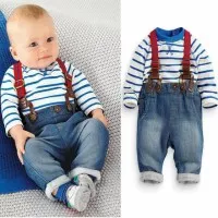 Stelan import baby 3 in 1 overall Stripe(inner+pant+suspender)