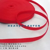 Tali Webbing Lanyard/Gelang 1 cm Merah