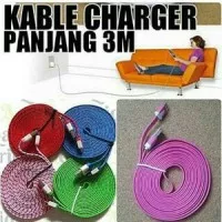 Kabel data charger tali sepatu 3 meter for android/bb micro usb