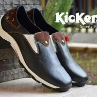 Sepatu kickers slop sintetis casual pria (4 pilihan model warna)