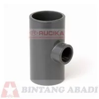 Rucika Vlok Tee PVC 1 1/4" x 1/2" AW / Tee Reducer Polos Tanpa Drat