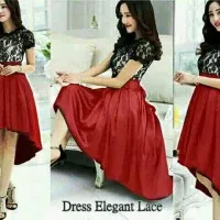Dress Elegant Lace Red