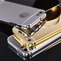 Bumper Iphone 5/5S/SE Casing Mirror case Alumunium Free Tempered Glass