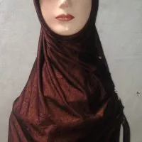 Kerudung/Jilbab Instan Bergo Pet/Spandek Motif Kombinasi Mute