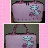Travel Bag Kanvas Hello Kitty Baby Pink